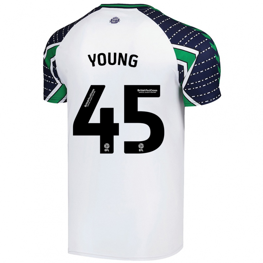 Kandiny Kinderen Matthew Young #45 Wit Uitshirt Uittenue 2024/25 T-Shirt