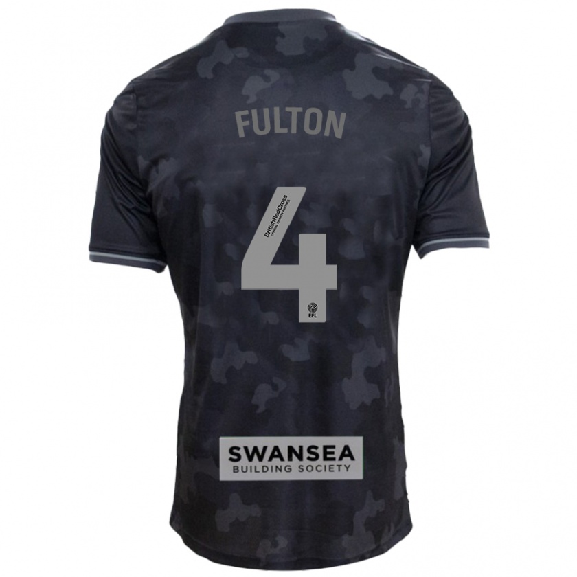 Kandiny Bambino Maglia Jay Fulton #4 Nero Kit Gara Away 2024/25 Maglietta