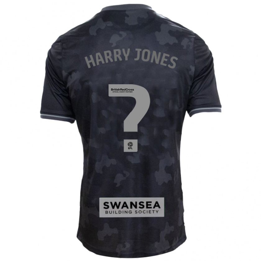 Kandiny Kinderen Harry Jones #0 Zwart Uitshirt Uittenue 2024/25 T-Shirt