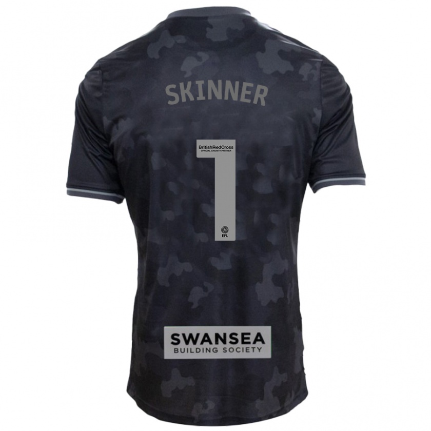 Kandiny Bambino Maglia Claire Skinner #1 Nero Kit Gara Away 2024/25 Maglietta