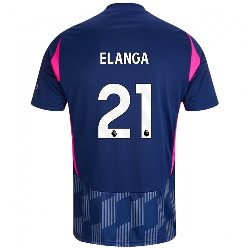 Kandiny Niño Camiseta Anthony Elanga #21 Azul Real Rosa 2ª Equipación 2024/25 La Camisa México