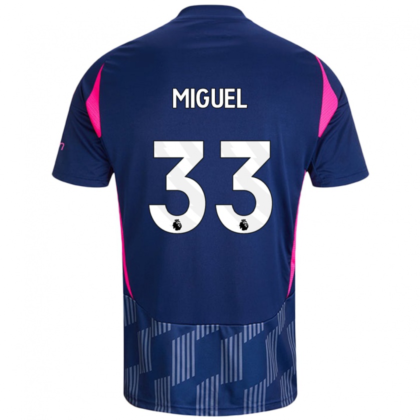 Kandiny Bambino Maglia Carlos Miguel #33 Blu Royal Rosa Kit Gara Away 2024/25 Maglietta