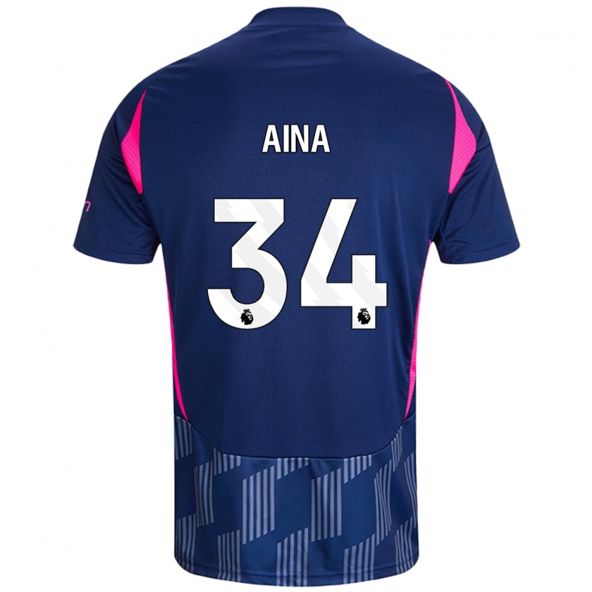 Kandiny Kinderen Ola Aina #34 Koningsblauw Roze Uitshirt Uittenue 2024/25 T-Shirt