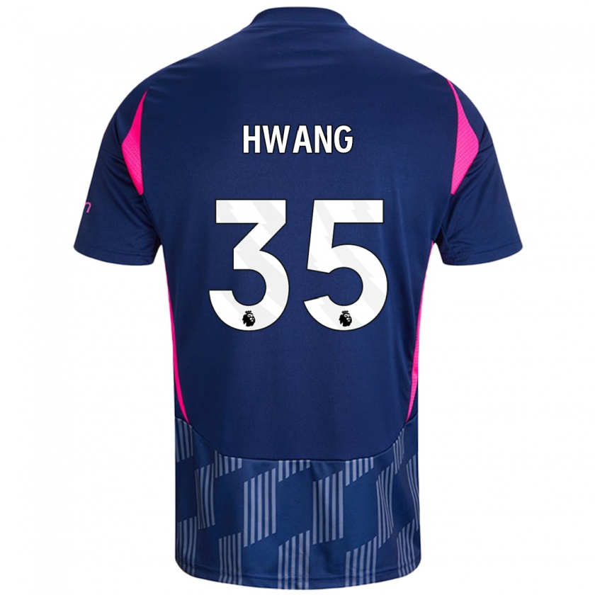 Kandiny Niño Camiseta Ui-Jo Hwang #35 Azul Real Rosa 2ª Equipación 2024/25 La Camisa México