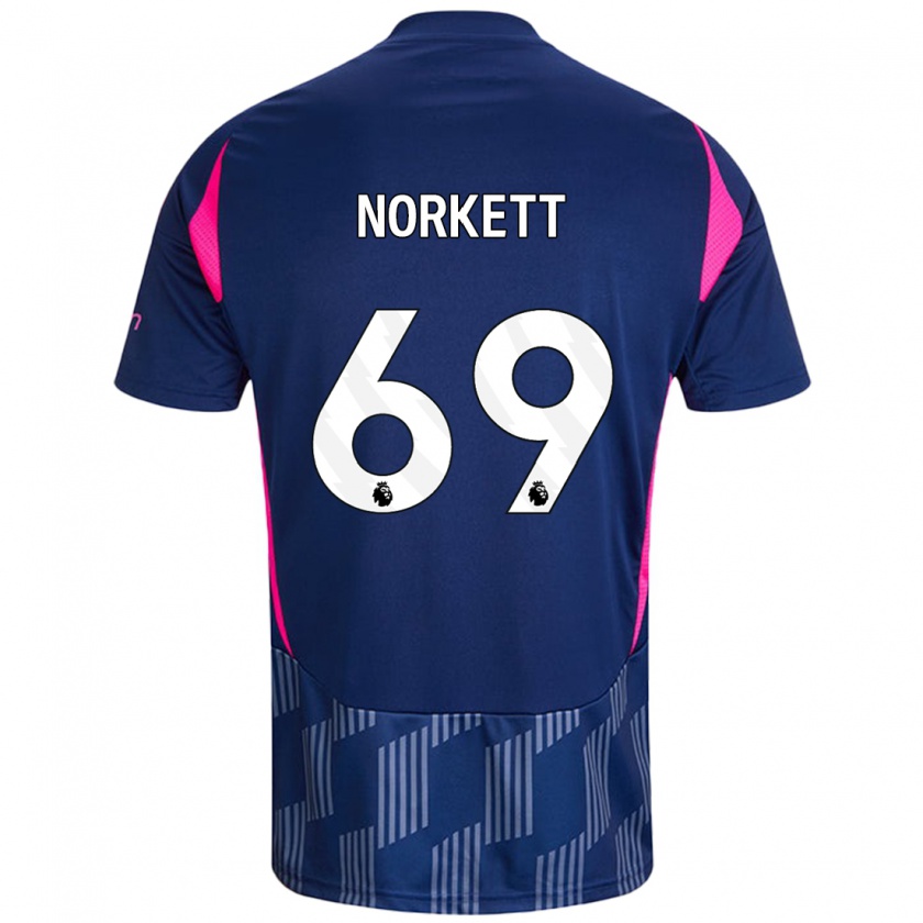 Kandiny Bambino Maglia Manni Norkett #69 Blu Royal Rosa Kit Gara Away 2024/25 Maglietta