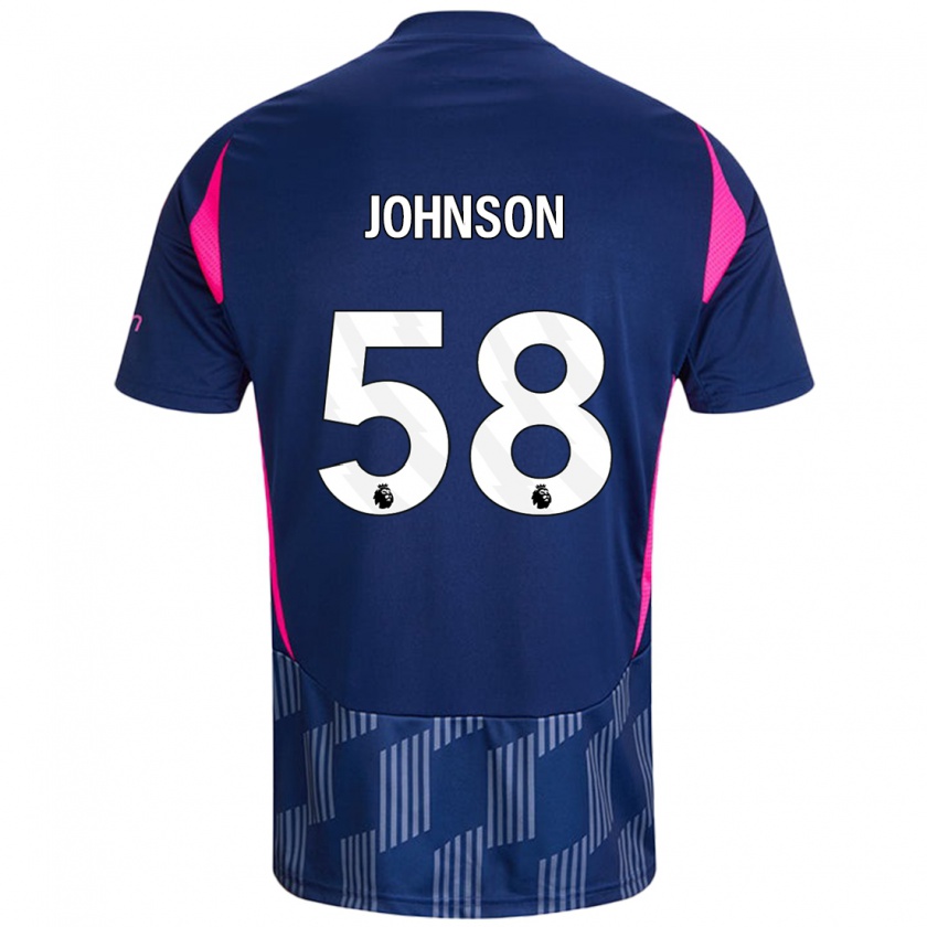 Kandiny Bambino Maglia Pharrell Johnson #58 Blu Royal Rosa Kit Gara Away 2024/25 Maglietta