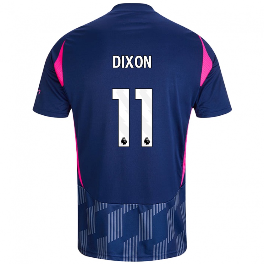 Kandiny Bambino Maglia Chloe Dixon #11 Blu Royal Rosa Kit Gara Away 2024/25 Maglietta