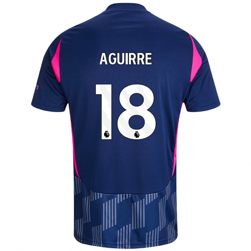 Kandiny Niño Camiseta Aja Aguirre #18 Azul Real Rosa 2ª Equipación 2024/25 La Camisa México