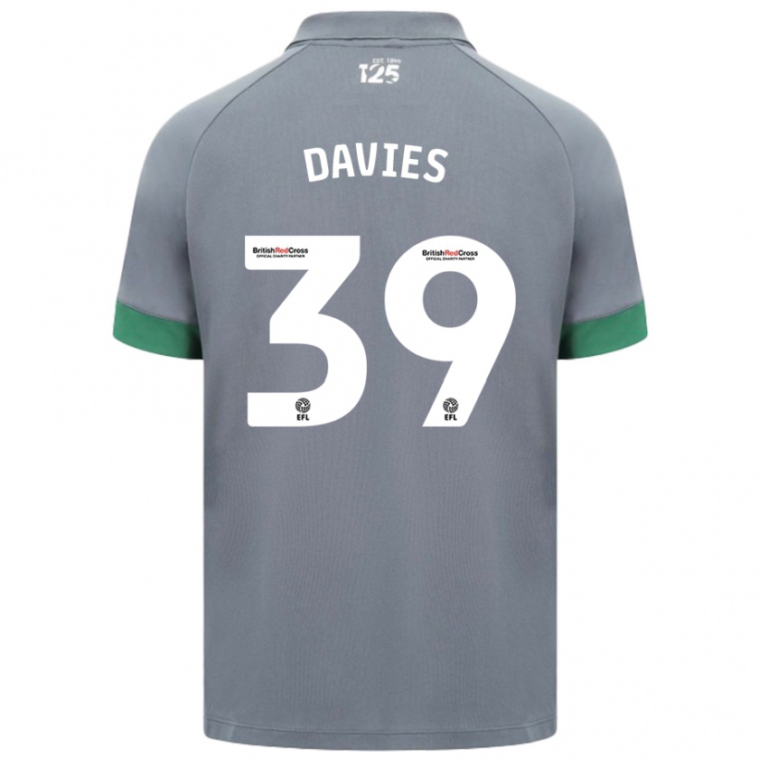 Kandiny Bambino Maglia Isaak Davies #39 Grigio Scuro Kit Gara Away 2024/25 Maglietta