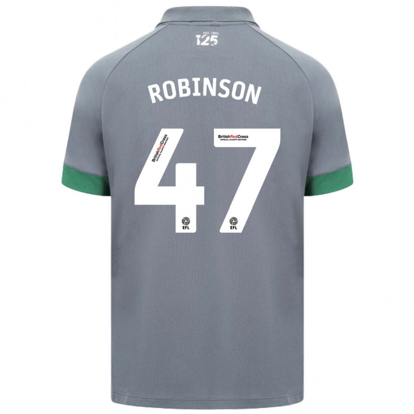 Kandiny Bambino Maglia Callum Robinson #47 Grigio Scuro Kit Gara Away 2024/25 Maglietta