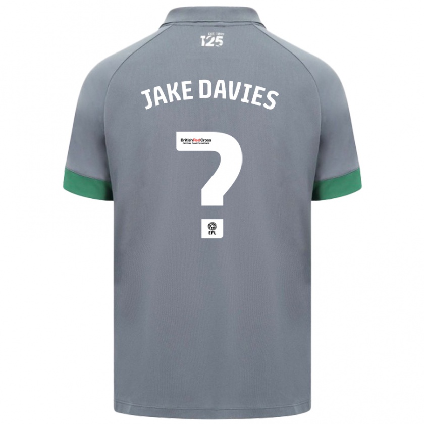 Kandiny Kinderen Jake Davies #0 Donkergrijs Uitshirt Uittenue 2024/25 T-Shirt