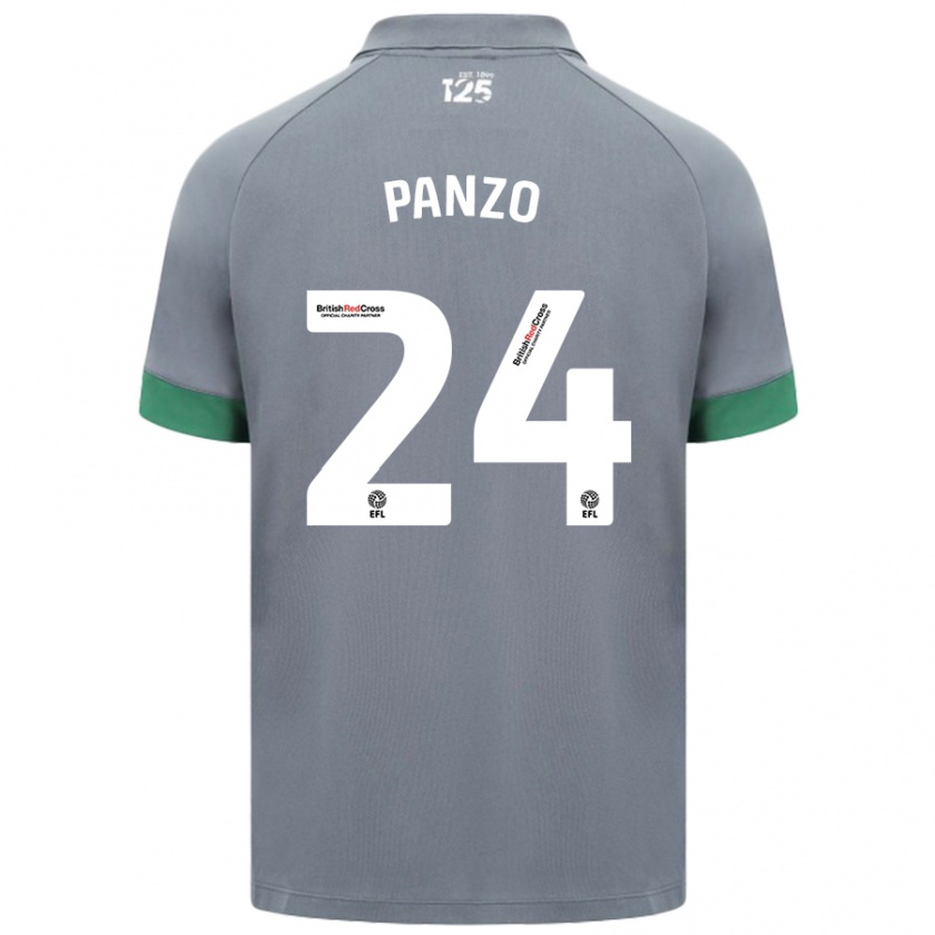 Kandiny Niño Camiseta Jonathan Panzo #24 Gris Oscuro 2ª Equipación 2024/25 La Camisa