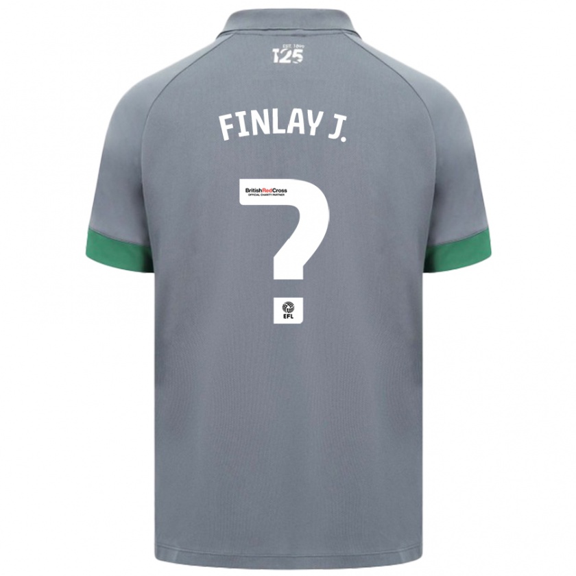 Kandiny Bambino Maglia Finlay Johnson #0 Grigio Scuro Kit Gara Away 2024/25 Maglietta