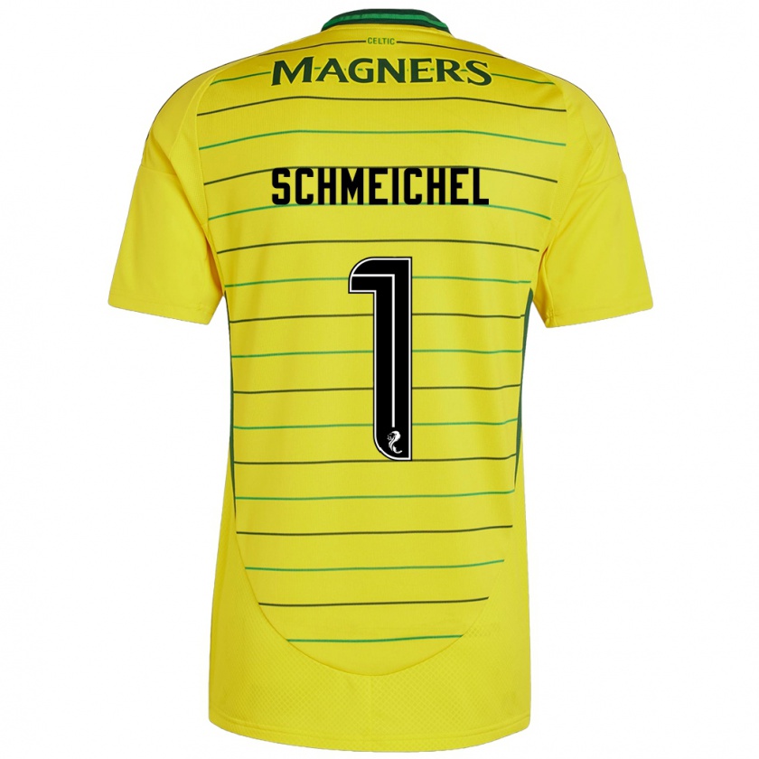 Kandiny Niño Camiseta Kasper Schmeichel #1 Amarillo 2ª Equipación 2024/25 La Camisa México