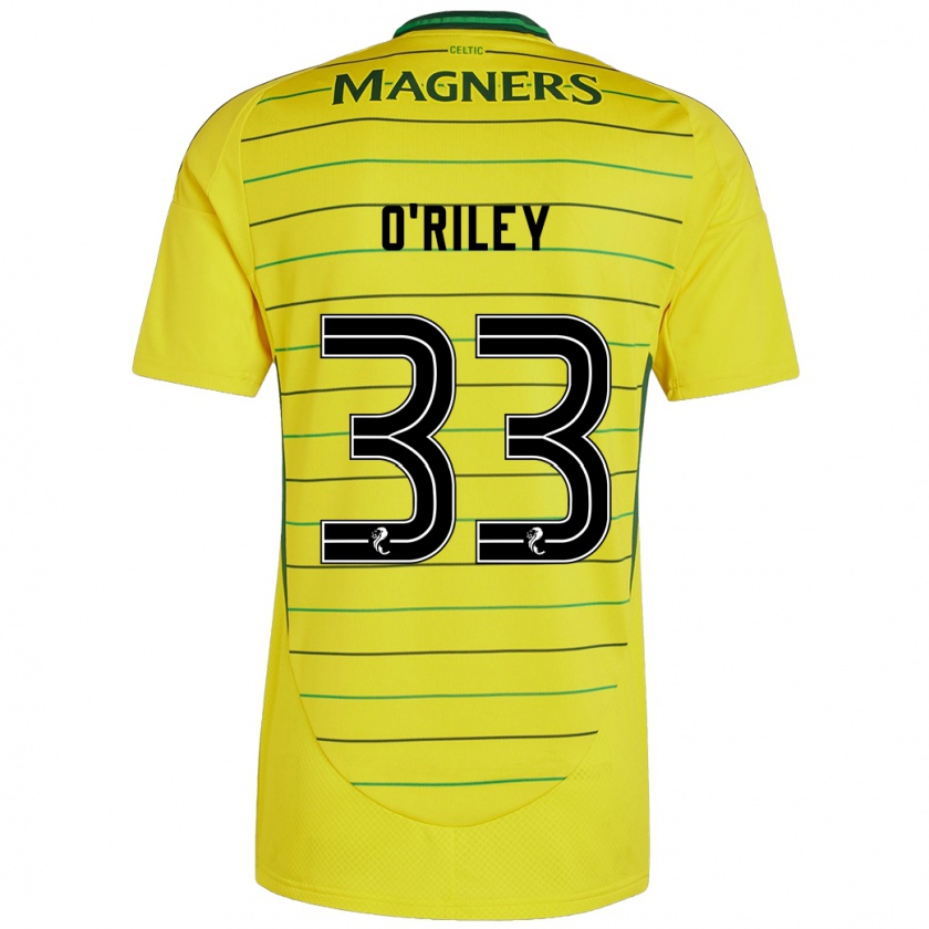 Kandiny Kinder Matt O'riley #33 Gelb Auswärtstrikot Trikot 2024/25 T-Shirt Österreich