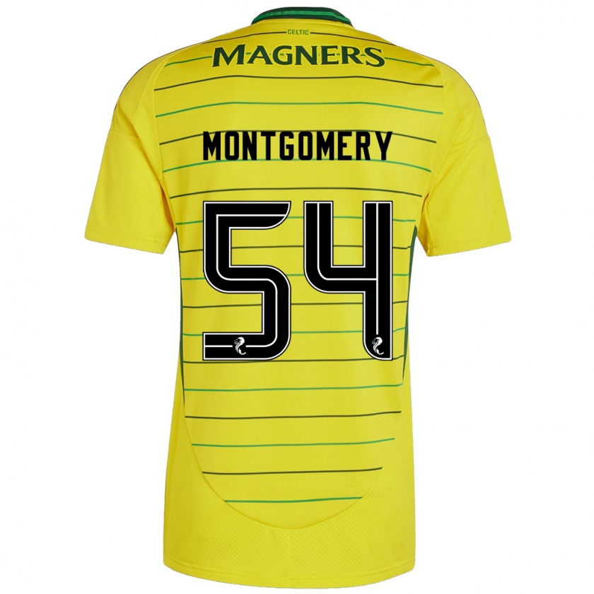 Kandiny Kinder Adam Montgomery #54 Gelb Auswärtstrikot Trikot 2024/25 T-Shirt Österreich