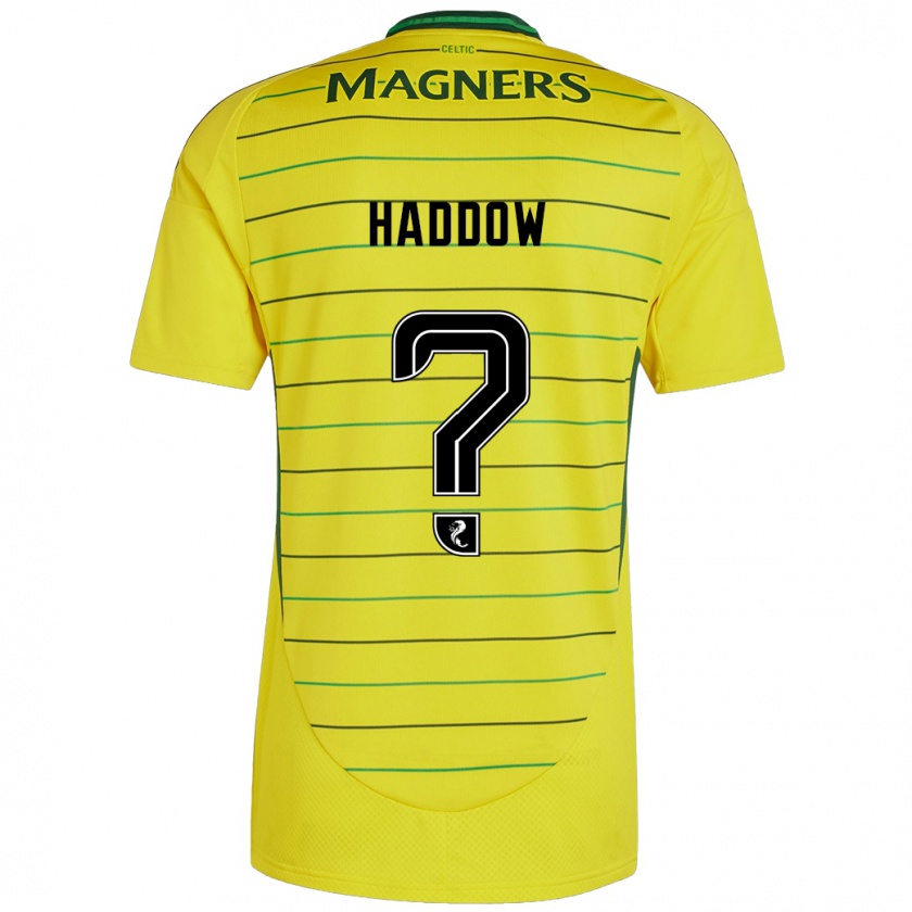 Kandiny Bambino Maglia Aiden Haddow #0 Giallo Kit Gara Away 2024/25 Maglietta