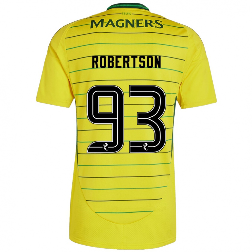 Kandiny Bambino Maglia Mitchell Robertson #93 Giallo Kit Gara Away 2024/25 Maglietta