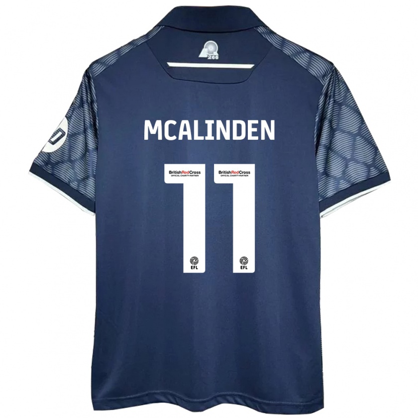 Kandiny Bambino Maglia Liam Mcalinden #11 Nero Kit Gara Away 2024/25 Maglietta