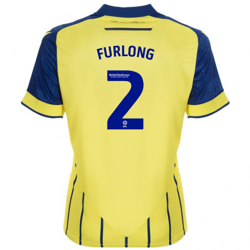 Kandiny Niño Camiseta Darnell Furlong #2 Amarillo Azul 2ª Equipación 2024/25 La Camisa