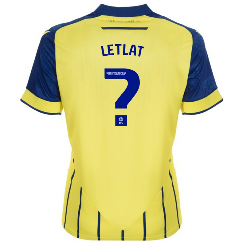 Kandiny Niño Camiseta Adam Letlat #0 Amarillo Azul 2ª Equipación 2024/25 La Camisa