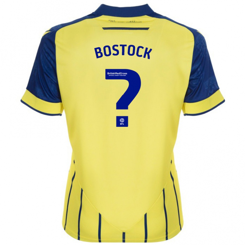 Kandiny Bambino Maglia Oliver Bostock #0 Giallo Blu Kit Gara Away 2024/25 Maglietta