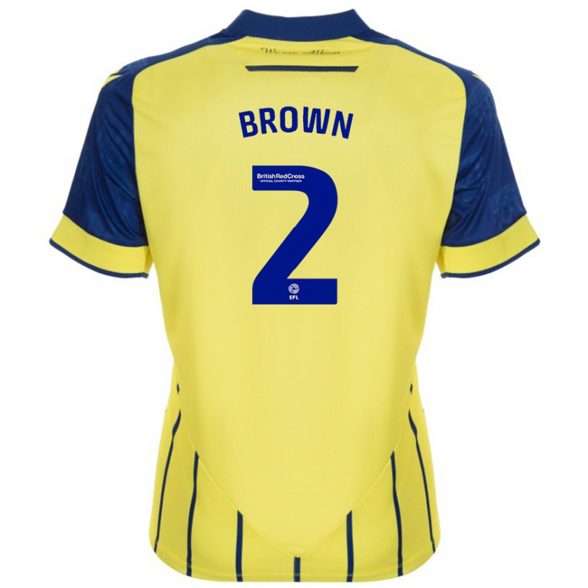 Kandiny Bambino Maglia Ashlee Brown #2 Giallo Blu Kit Gara Away 2024/25 Maglietta