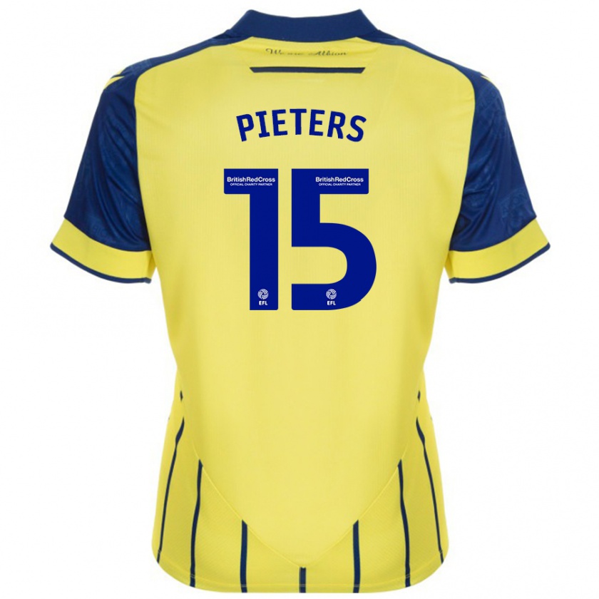 Kandiny Kinderen Erik Pieters #15 Geel Blauw Uitshirt Uittenue 2024/25 T-Shirt