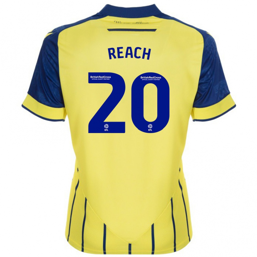 Kandiny Bambino Maglia Adam Reach #20 Giallo Blu Kit Gara Away 2024/25 Maglietta