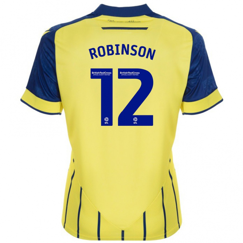 Kandiny Bambino Maglia Leanne Robinson #12 Giallo Blu Kit Gara Away 2024/25 Maglietta