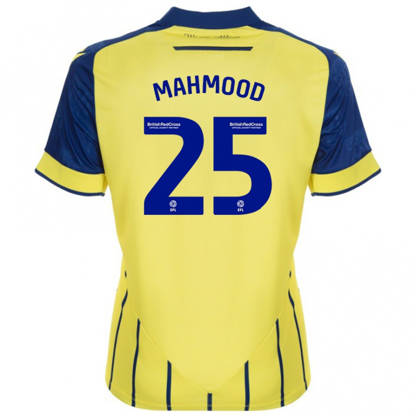 Kandiny Bambino Maglia Mahmood #25 Giallo Blu Kit Gara Away 2024/25 Maglietta