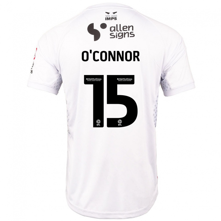 Kandiny Niño Camiseta Paudie O'connor #15 Rojo Blanco 2ª Equipación 2024/25 La Camisa México