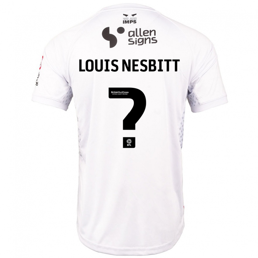 Kandiny Kinder Louis Nesbitt #0 Rot Weiß Auswärtstrikot Trikot 2024/25 T-Shirt Österreich