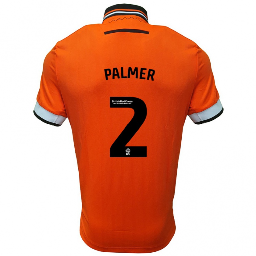 Kandiny Niño Camiseta Liam Palmer #2 Naranja Blanco 2ª Equipación 2024/25 La Camisa