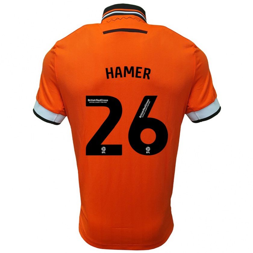 Kandiny Bambino Maglia Ben Hamer #26 Arancione Bianco Kit Gara Away 2024/25 Maglietta