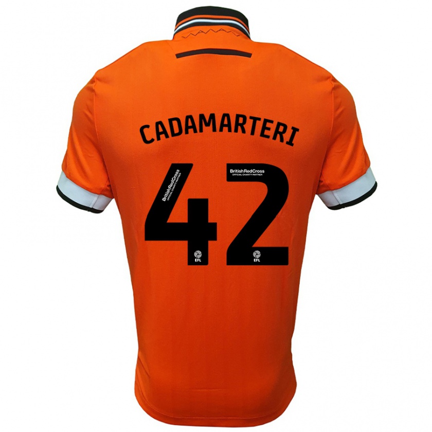 Kandiny Bambino Maglia Bailey Cadamarteri #42 Arancione Bianco Kit Gara Away 2024/25 Maglietta