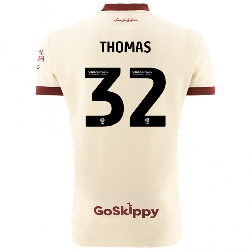 Kandiny Bambino Maglia Lewis Thomas #32 Crema Bianco Kit Gara Away 2024/25 Maglietta