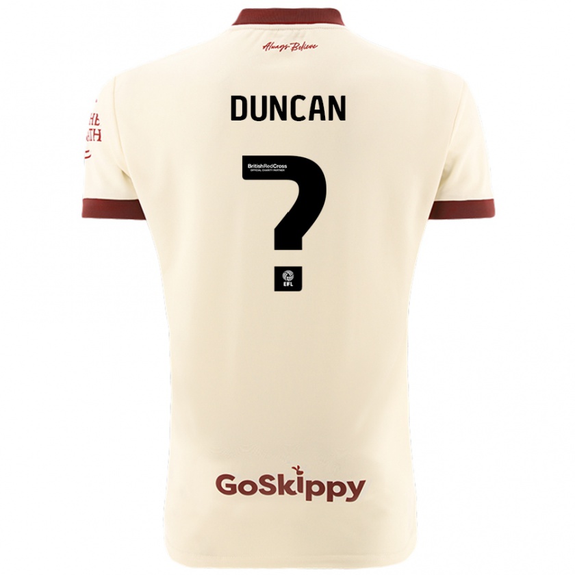 Kandiny Bambino Maglia Joe Duncan #0 Crema Bianco Kit Gara Away 2024/25 Maglietta