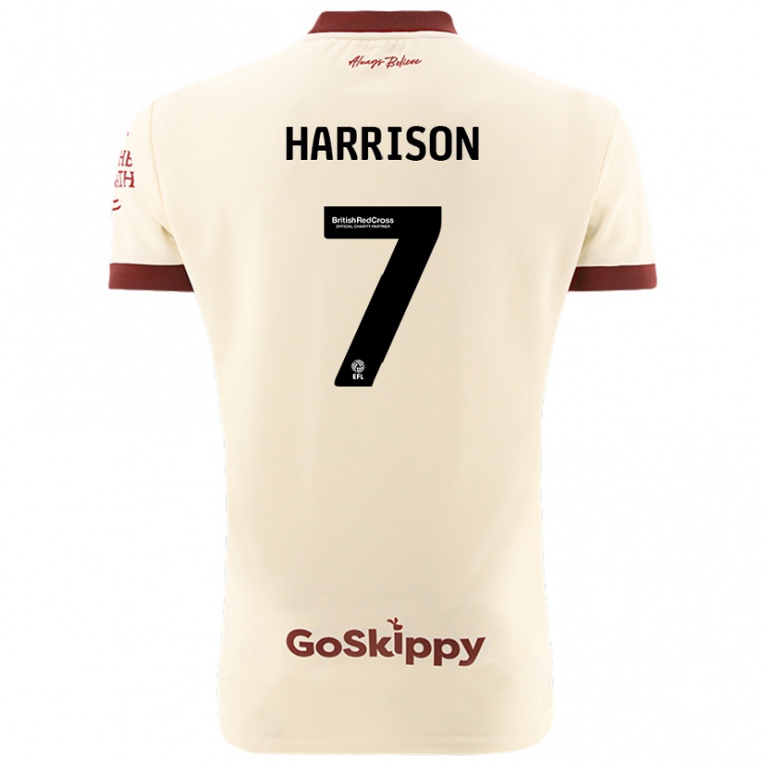 Kandiny Bambino Maglia Abi Harrison #7 Crema Bianco Kit Gara Away 2024/25 Maglietta