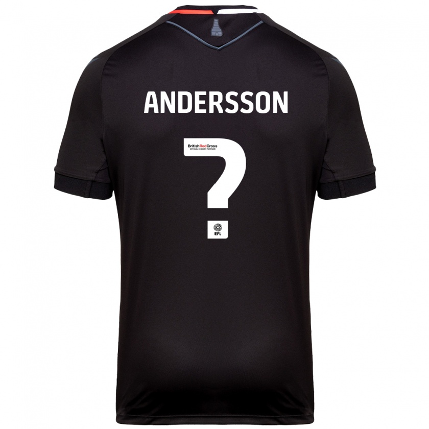 Kandiny Kinderen Edwin Andersson #0 Zwart Uitshirt Uittenue 2024/25 T-Shirt