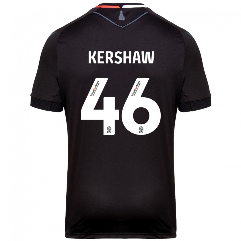 Kandiny Kinder Ben Kershaw #46 Schwarz Auswärtstrikot Trikot 2024/25 T-Shirt Österreich