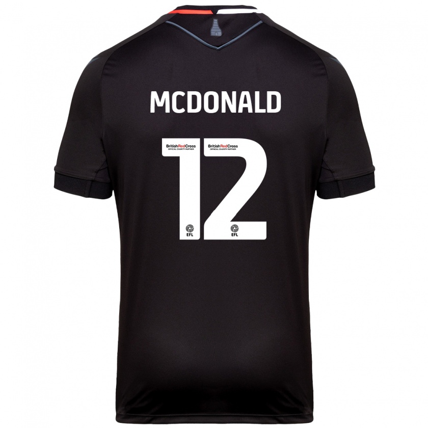 Kandiny Bambino Maglia Kayleigh Mcdonald #12 Nero Kit Gara Away 2024/25 Maglietta