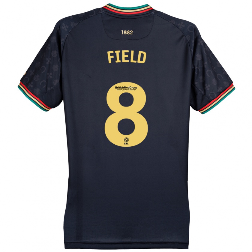 Kandiny Bambino Maglia Sam Field #8 Blu Navy Scuro Kit Gara Away 2024/25 Maglietta