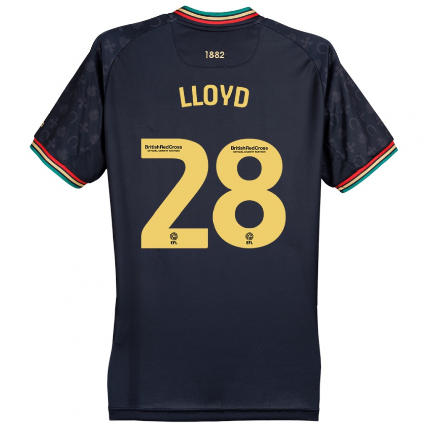 Kandiny Bambino Maglia Alfie Lloyd #28 Blu Navy Scuro Kit Gara Away 2024/25 Maglietta