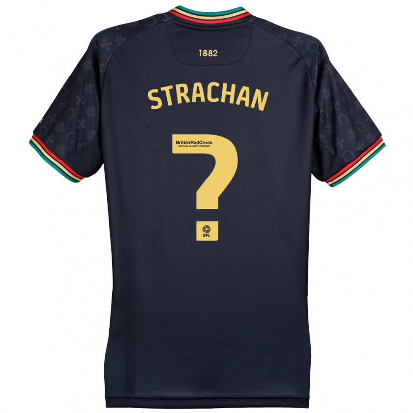 Kandiny Bambino Maglia Lorenzo Strachan #0 Blu Navy Scuro Kit Gara Away 2024/25 Maglietta