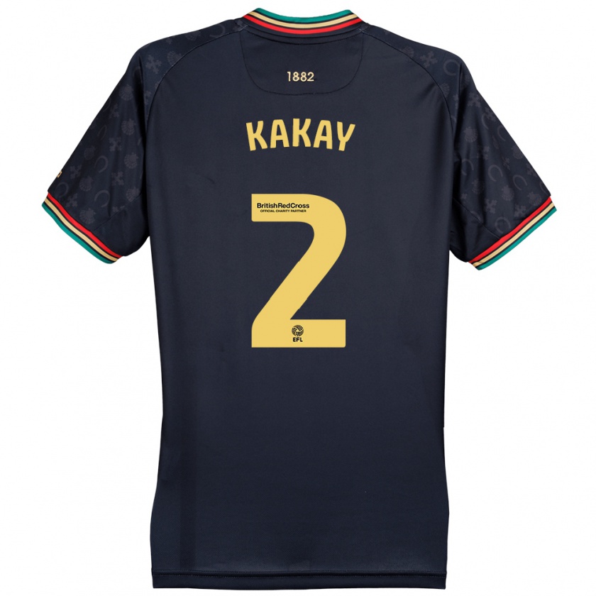 Kandiny Bambino Maglia Osman Kakay #2 Blu Navy Scuro Kit Gara Away 2024/25 Maglietta