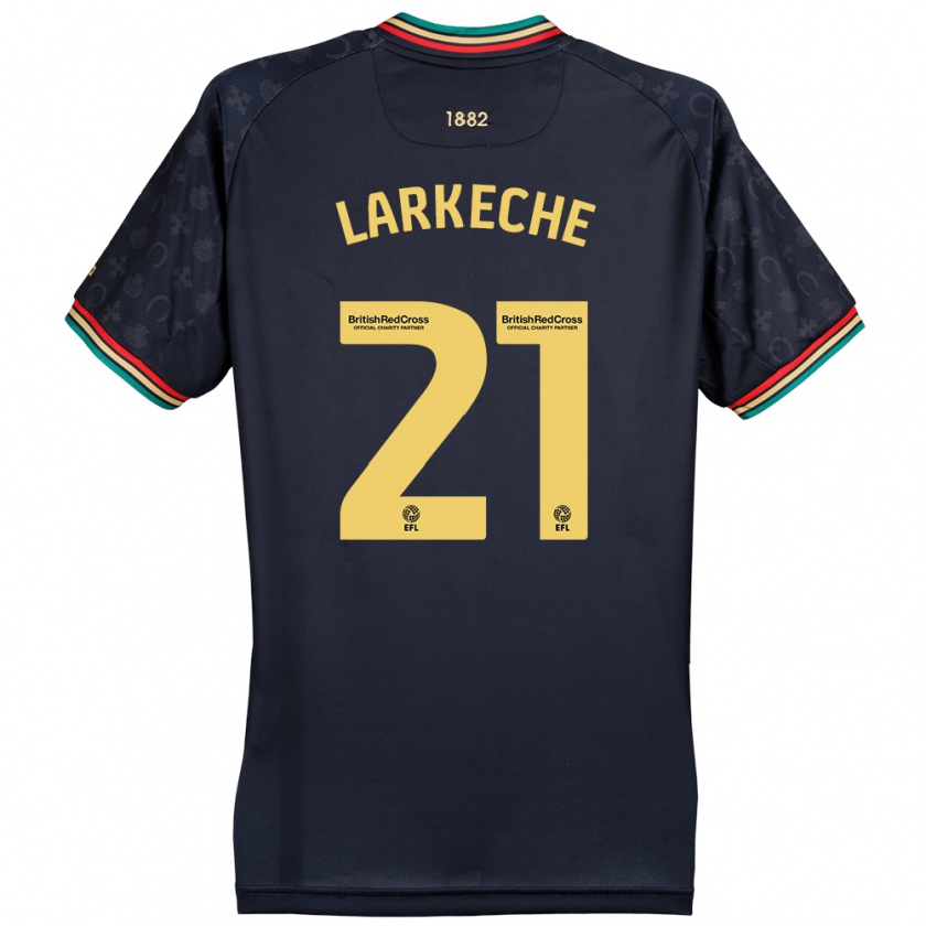 Kandiny Bambino Maglia Ziyad Larkeche #21 Blu Navy Scuro Kit Gara Away 2024/25 Maglietta