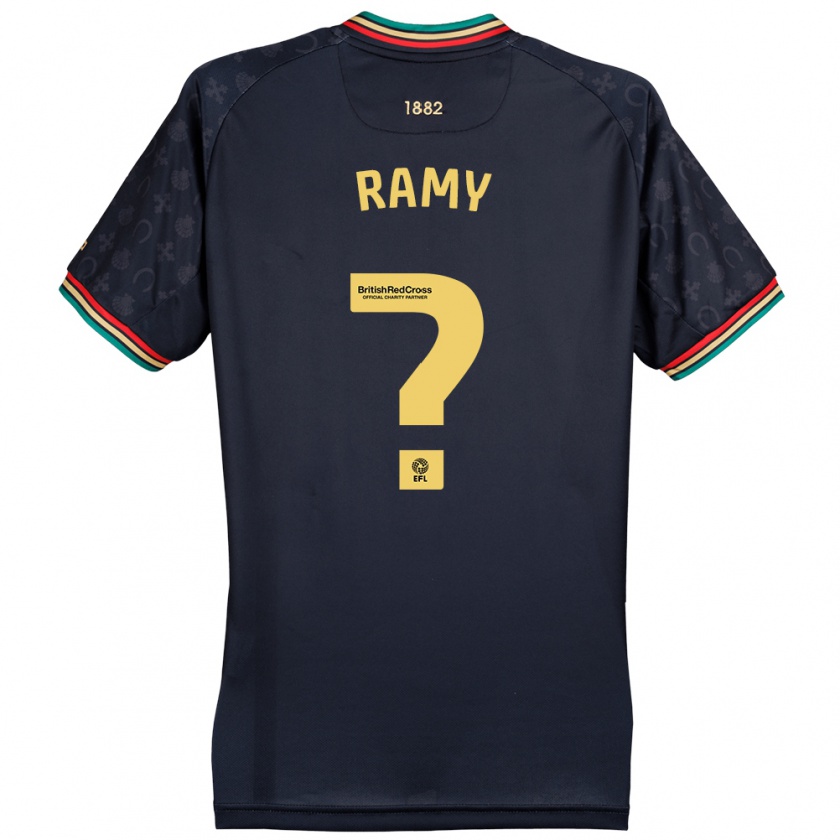 Kandiny Kinder Ramy Bouhiaoui #0 Dunkelmarineblau Auswärtstrikot Trikot 2024/25 T-Shirt Österreich