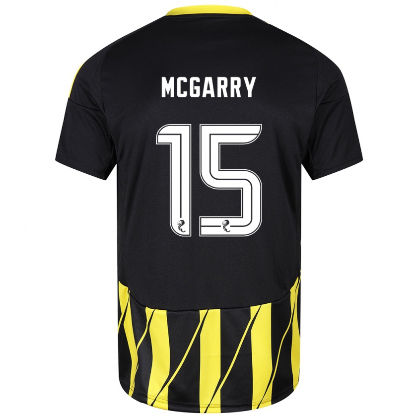 Kandiny Kinderen James Mcgarry #15 Zwart Geel Uitshirt Uittenue 2024/25 T-Shirt