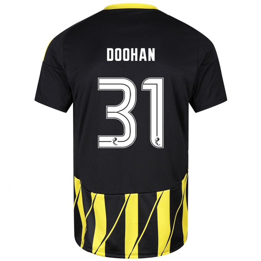 Kandiny Kinderen Ross Doohan #31 Zwart Geel Uitshirt Uittenue 2024/25 T-Shirt